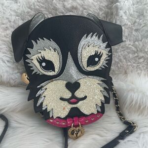 Betsey  Johnson KITSCH FRITZY PUPPY Scottish Terrier Small Crossbody Bag,